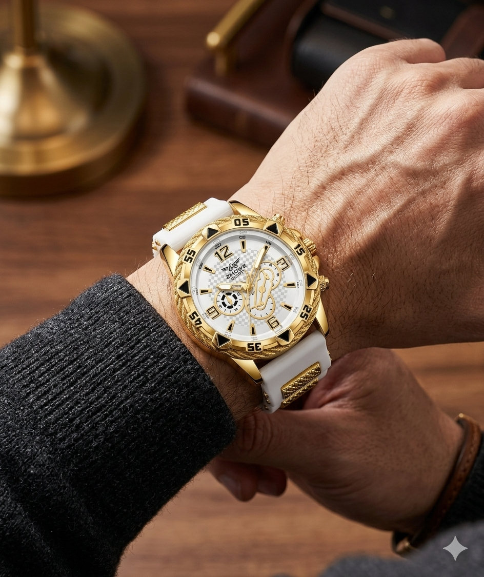 Royal Gold & White - Reloj Lujo Deportivo